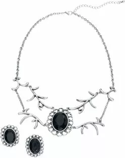 "Horns" Halsketting Zilverkleurig Van Gothicana By EMP