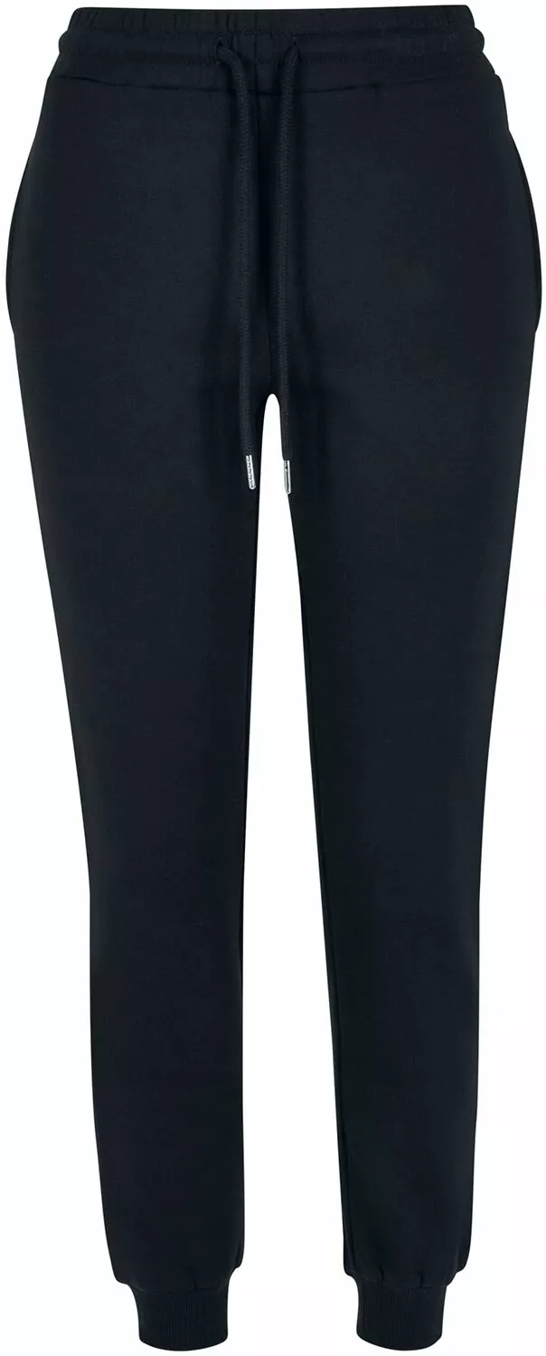 "Ladies Organic Slim Sweat Trousers" Stoffen Broeken Zwart Van Urban Classics