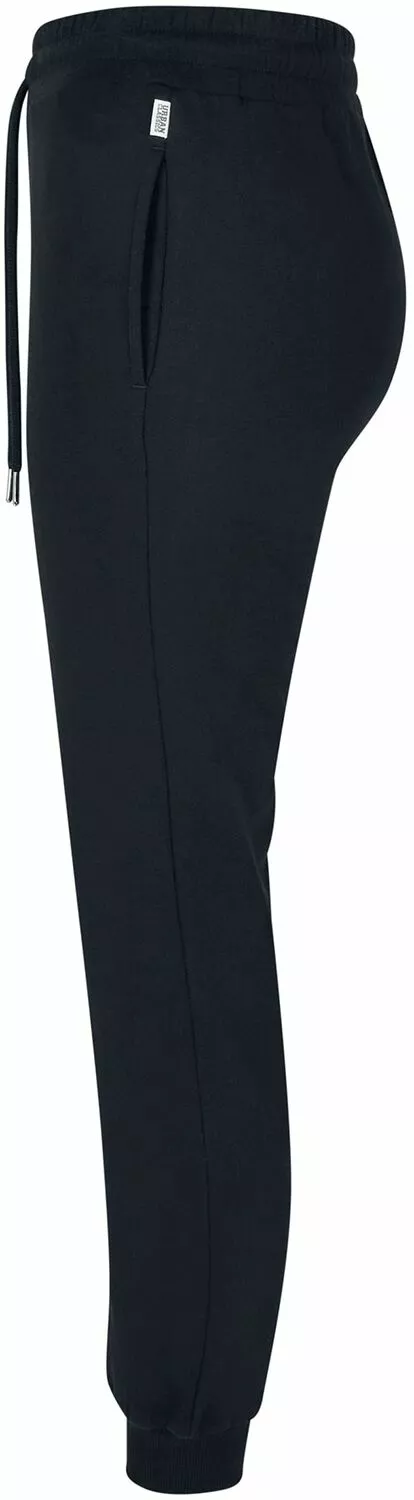 "Ladies Organic Slim Sweat Trousers" Stoffen Broeken Zwart Van Urban Classics - Afbeelding 2