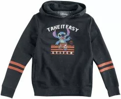 "Kids - Take It Easy" Trui Met Capuchon Zwart Van Lilo & Stitch