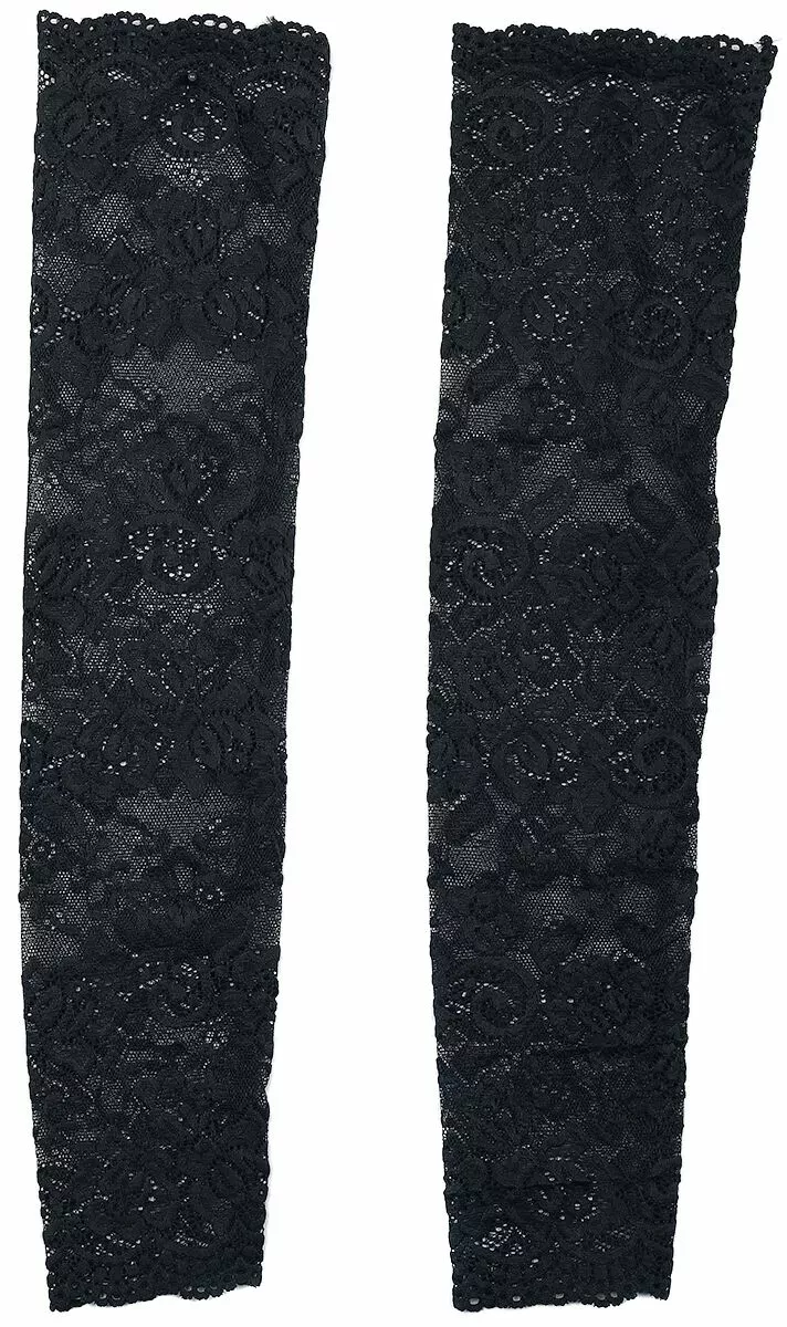 "Lace Sleeve Glove" Armwarmers Zwart Van Pamela Mann - Afbeelding 3