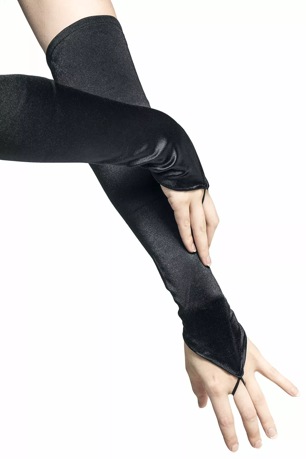 "Lace-up Sleeve Glove" Armwarmers Zwart Van Pamela Mann