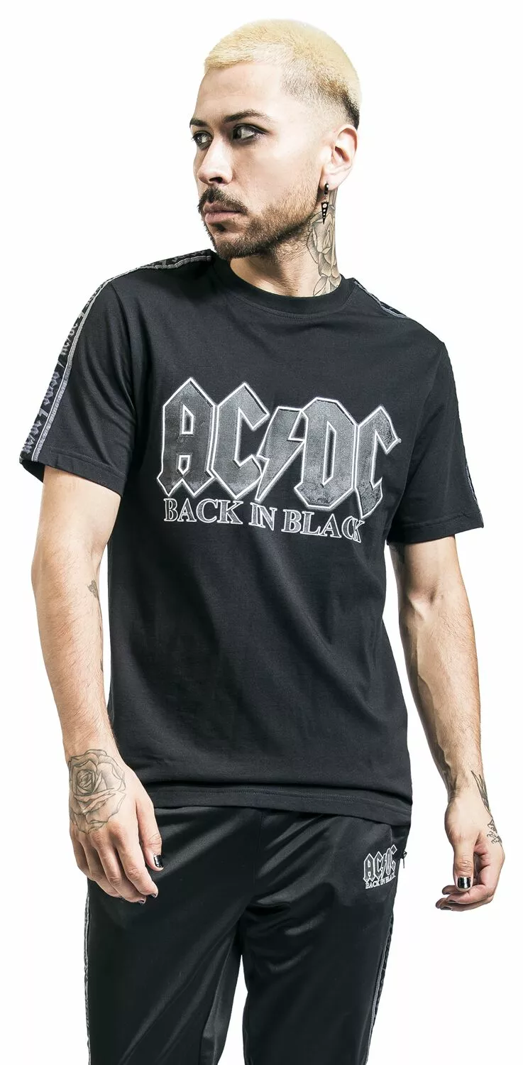 "Amplified Collection - Mens Taped Single Jersey" T-shirt Zwart Van AC/DC - Afbeelding 3