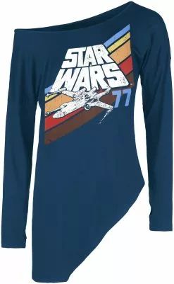 "Retro - 77" Shirt Met Lange Mouwen Blauw Van Star Wars