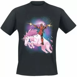"Space Unicorn" T-shirt Zwart Van Deadpool