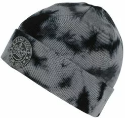 "Gebreide Muts Met Batik Effect" Beanie Zwart-grijs Van Rock Rebel By EMP