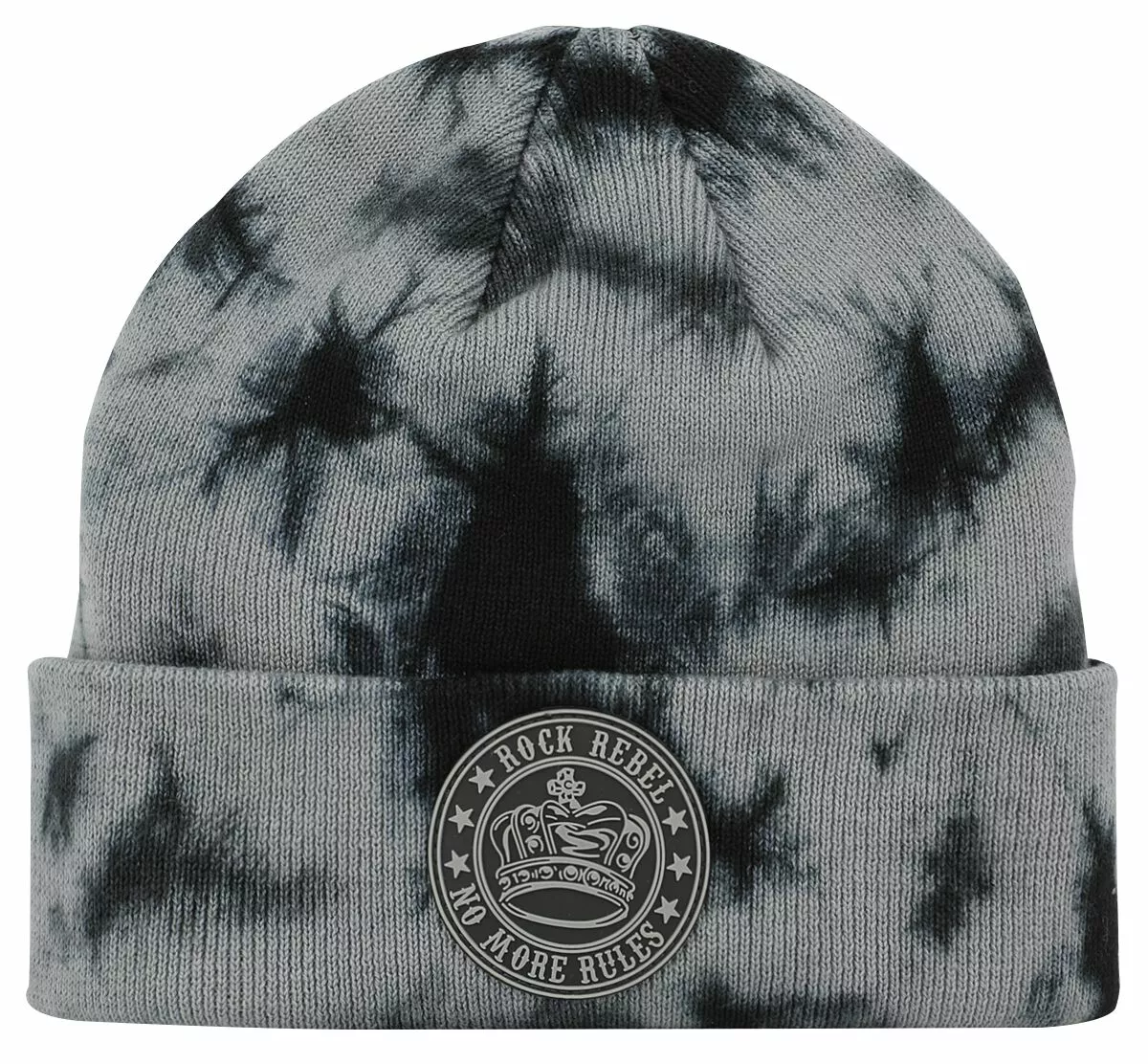"Gebreide Muts Met Batik Effect" Beanie Zwart-grijs Van Rock Rebel By EMP - Afbeelding 2