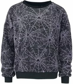 "Spinnenweb Sweater" Sweatshirts Zwart Van Full Volume By EMP