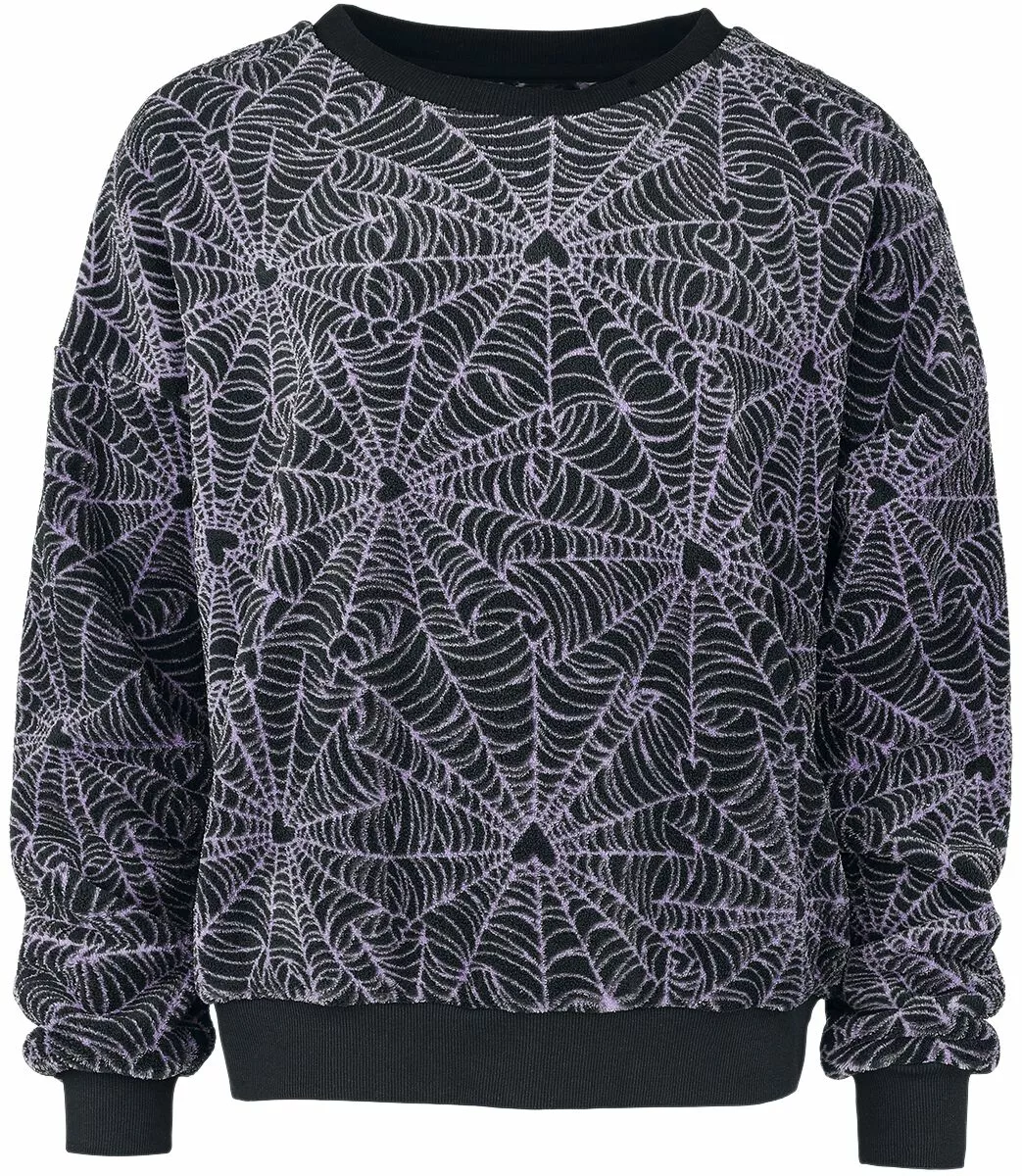 "Spinnenweb Sweater" Sweatshirts Zwart Van Full Volume By EMP