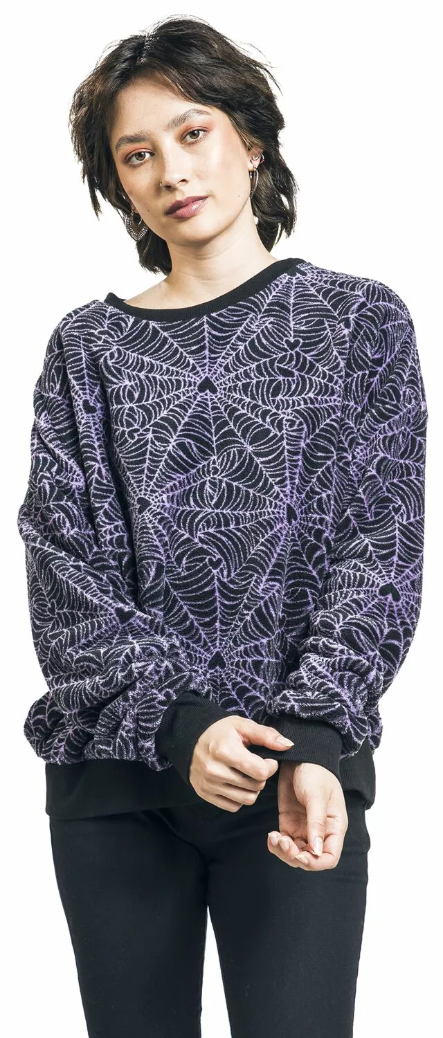 "Spinnenweb Sweater" Sweatshirts Zwart Van Full Volume By EMP - Afbeelding 4