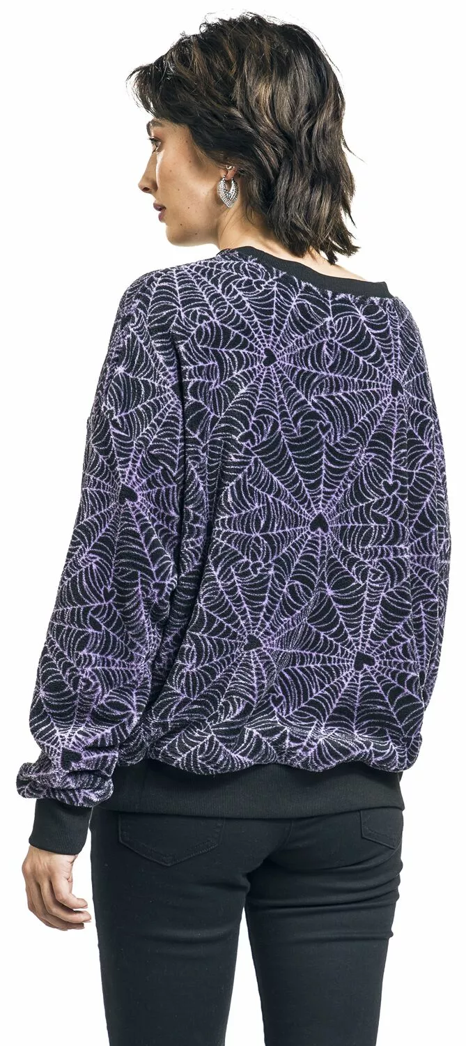 "Spinnenweb Sweater" Sweatshirts Zwart Van Full Volume By EMP - Afbeelding 5