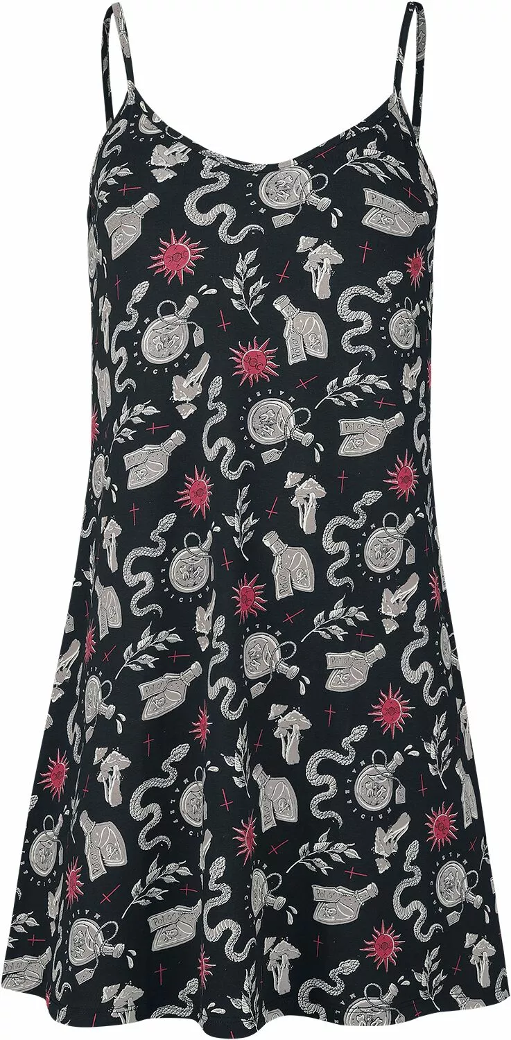 "Nachthemd Mit Witchy Motiven" Nachtshirt Zwart Van Gothicana By EMP