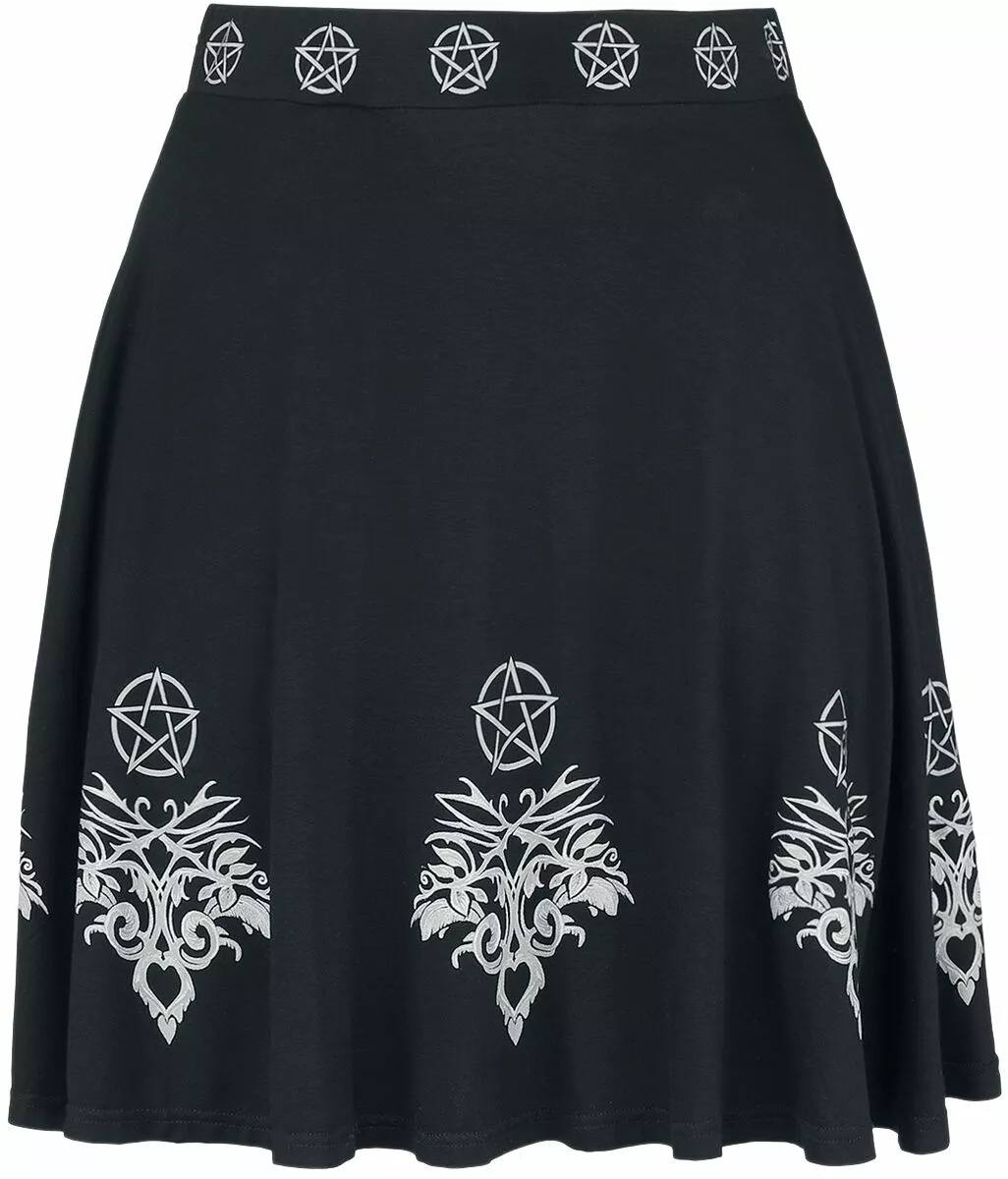 "Gothicana X Anne Stokes - Rok Met Pentagram" Medium-lengte Rok Zwart Van Gothicana By EMP