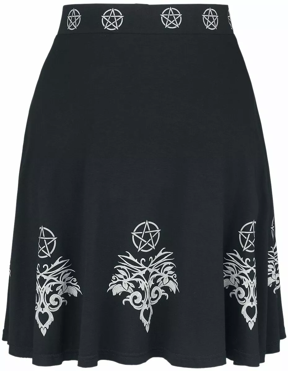"Gothicana X Anne Stokes - Rok Met Pentagram" Medium-lengte Rok Zwart Van Gothicana By EMP - Afbeelding 2