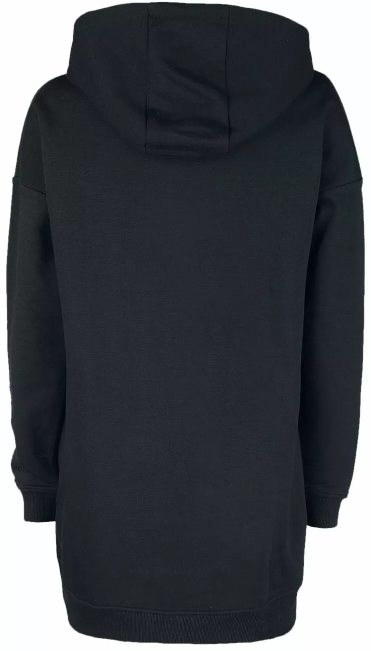 "Lange Hoodie Met Grote Print Voorop" Trui Met Capuchon Zwart Van Full Volume By EMP - Afbeelding 2