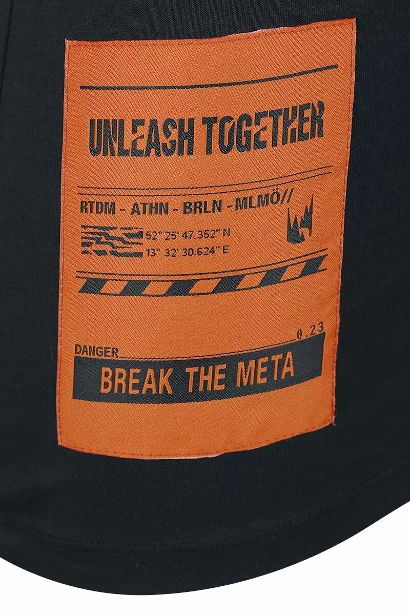 "Break The Meta" Top Zwart-oranje Van LEC - Afbeelding 3