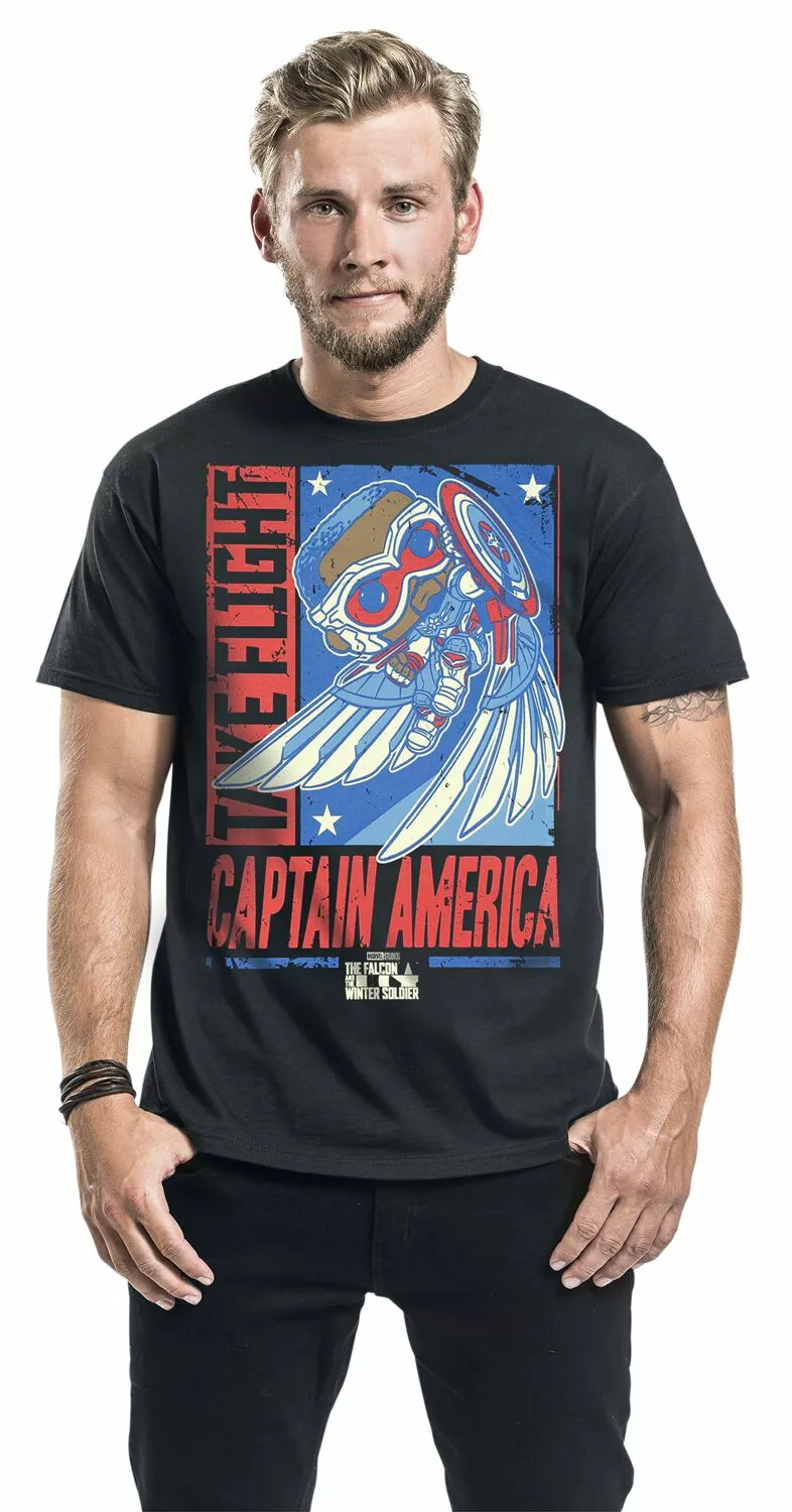 "Marvel - Falcon Poster" T-shirt Meerkleurig Van Funko - Afbeelding 3