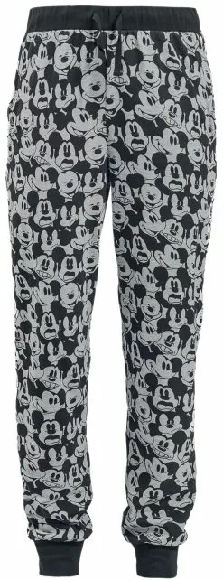 "Face" Pyjamabroek Zwart-grijs Van Mickey & Minnie Mouse