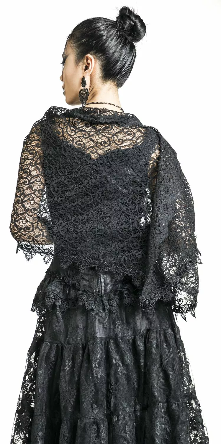 "Gothic Scarf" Doek Zwart Van Sinister Gothic - Afbeelding 6