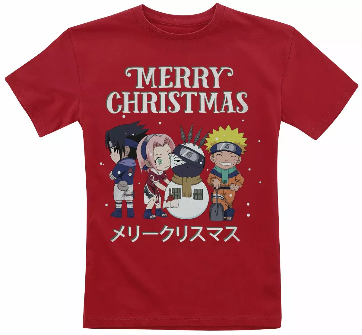 "Kids - Merry Christmas" T-shirt Rood Van Naruto