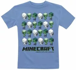 "Kids - Create, Explore, Survive" T-shirt Blauw Van Minecraft