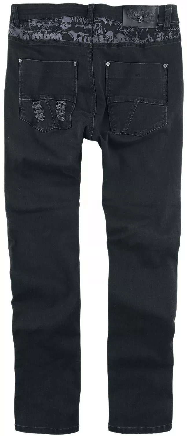 "Jeans In Versleten Optiek" Jeans Zwart Van Rock Rebel By EMP - Afbeelding 2