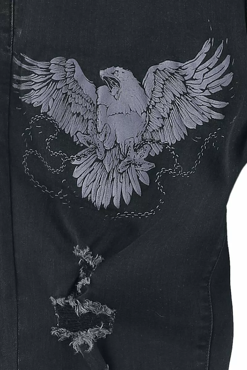 "Jeans In Versleten Optiek" Jeans Zwart Van Rock Rebel By EMP - Afbeelding 3