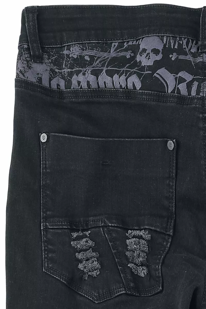"Jeans In Versleten Optiek" Jeans Zwart Van Rock Rebel By EMP - Afbeelding 6