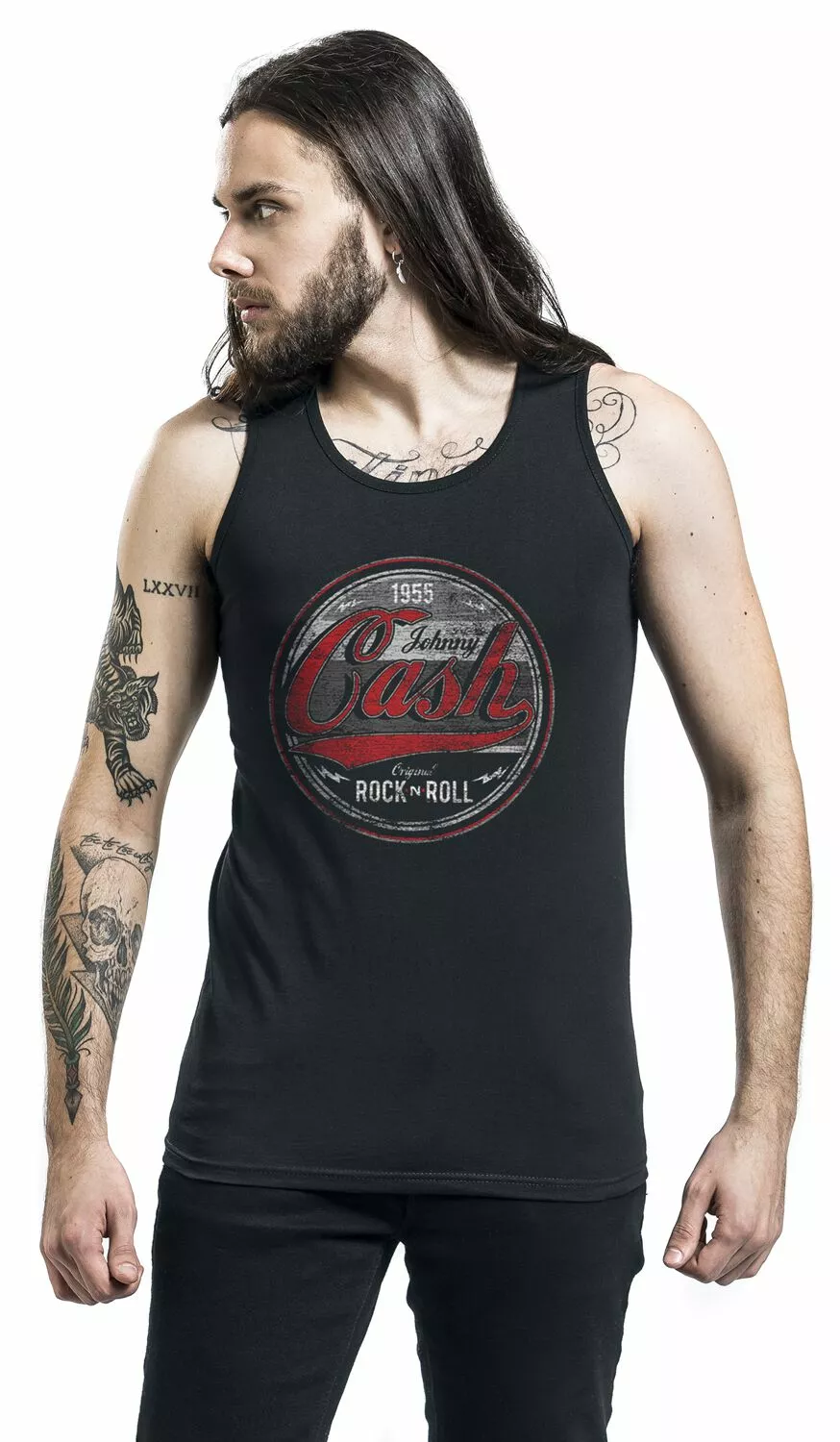 "Rock And Roll" Tanktop Zwart Van Johnny Cash - Afbeelding 3