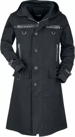 "Asmodeus" Lange Jassen Zwart Van Gothicana By EMP