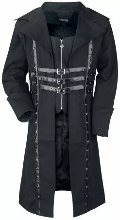 "Azrael" Lange Jassen Zwart Van Gothicana By EMP