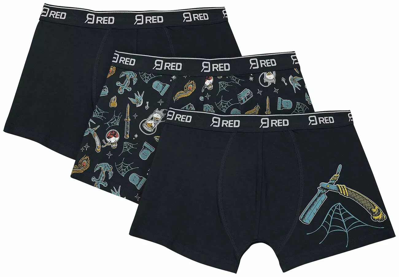 "Set Van Drie Boxershorts" Boxerset Zwart Van RED By EMP