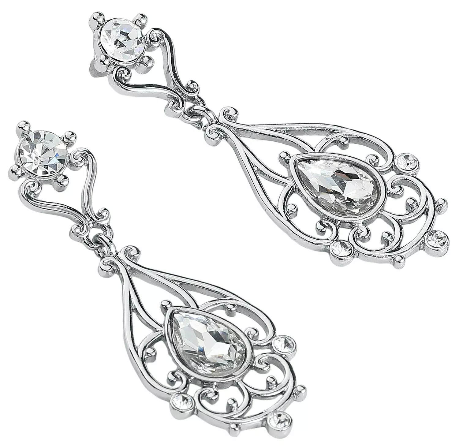 "Shiny Stones" Oorbel Zilverkleurig Van Black Premium By EMP - Afbeelding 2