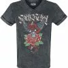 "T-shirt Met Old-school Print" T-shirt Grijs Van Rock Rebel By EMP