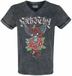 "T-shirt Met Old-school Print" T-shirt Grijs Van Rock Rebel By EMP