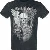 "T-shirt Met Opvallende Schedelprint En Borduursel" T-shirt Grijs Van Rock Rebel By EMP