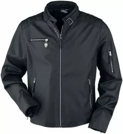 "EMP Signature Collection" Kunstlederen Jas Zwart Van Gojira