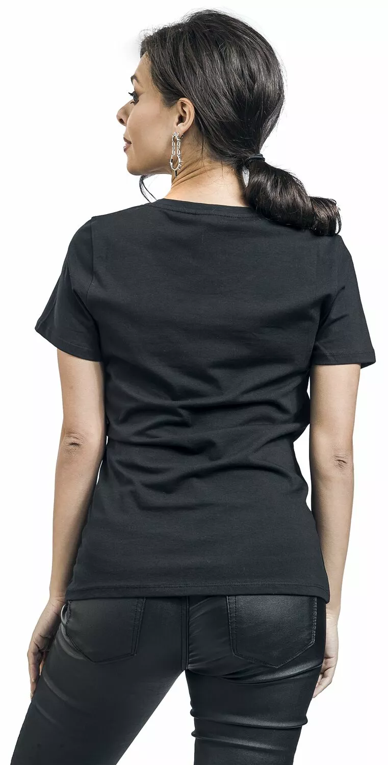 "I Can Serve You" T-shirt Zwart Van Queen Kerosin - Afbeelding 4