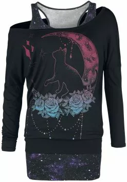 "Busting Loose" Shirt Met Lange Mouwen Donkerblauw Van Full Volume By EMP