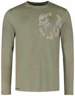 "Longsleeve Met Rock Rebel Print" Shirt Met Lange Mouwen Beige Van Rock Rebel By EMP