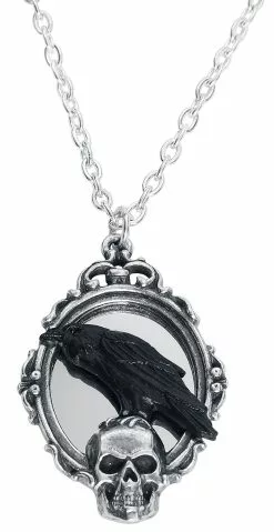 "Reflections Of Poe Pendant" Halsketting Zwart-zilverkleurig Van Alchemy Gothic