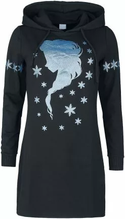 "Snow Crystals" Medium-lengte Jurk Zwart Van Frozen