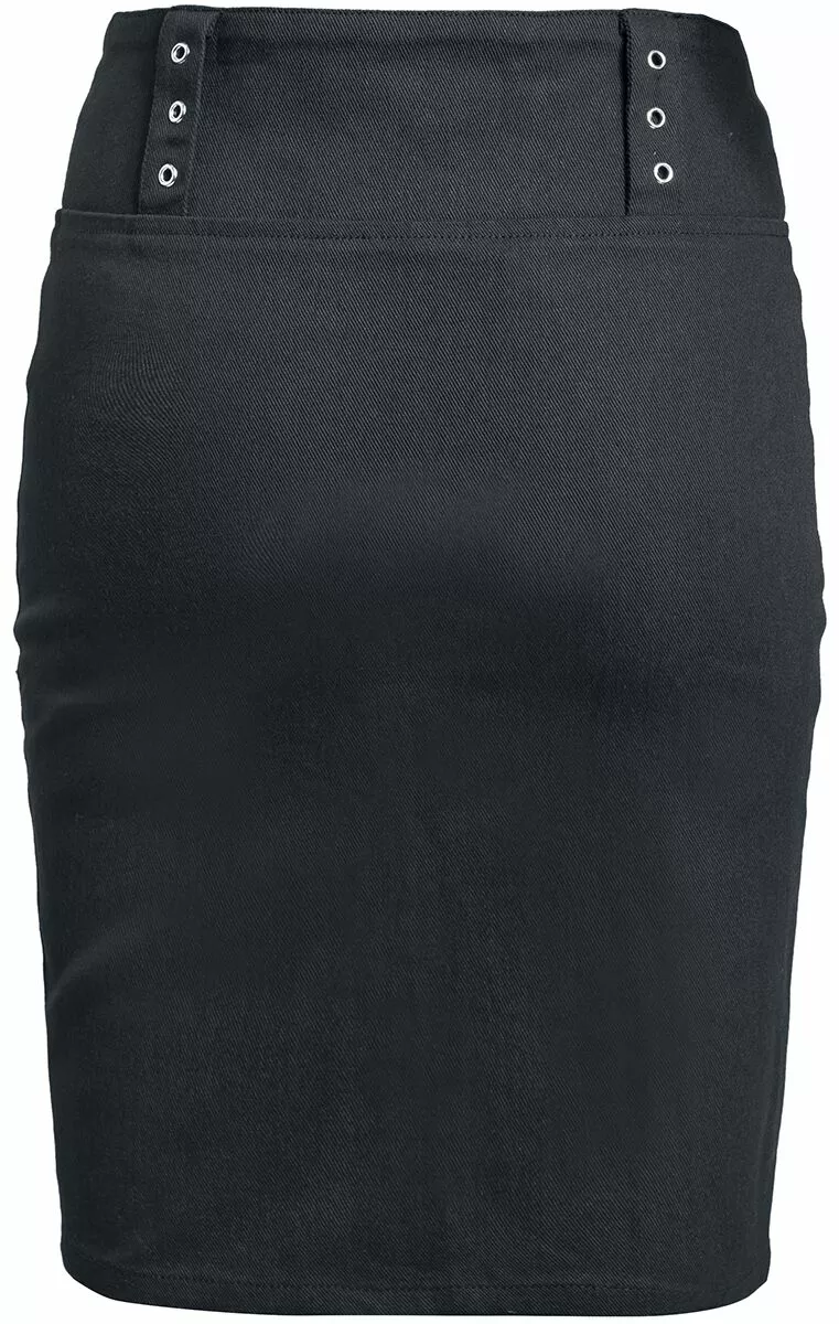 "Rok Met Eyelets" Medium-lengte Rok Zwart Van Gothicana By EMP - Afbeelding 2