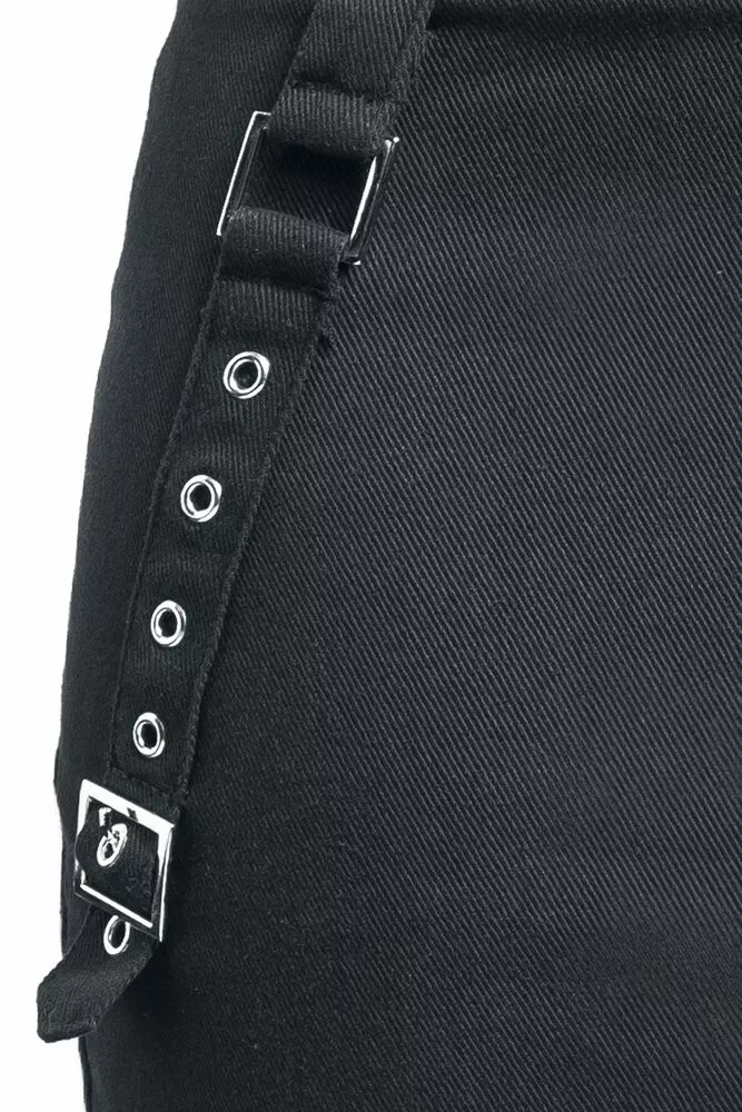 "Rok Met Eyelets" Medium-lengte Rok Zwart Van Gothicana By EMP - Afbeelding 4