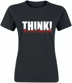 Brandfun Slogans "Think! It's Not Illegal Yet" T-shirt Zwart Van Slogans