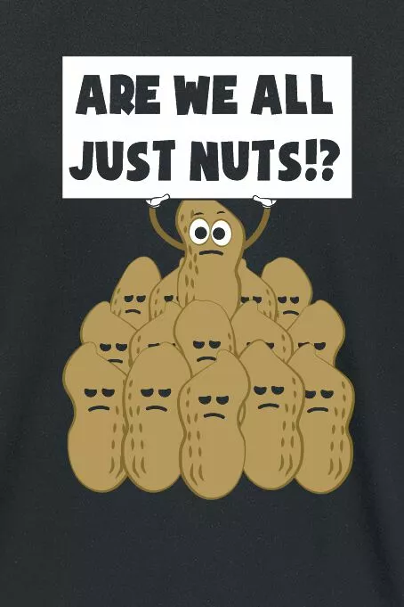 Brandfun Food "Are We All Just Nuts" T-shirt Zwart Van Food - Afbeelding 2