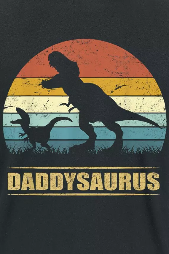Brandfun Family & Friends "Daddysaurus 3" T-shirt Zwart Van Family & Friends - Afbeelding 2