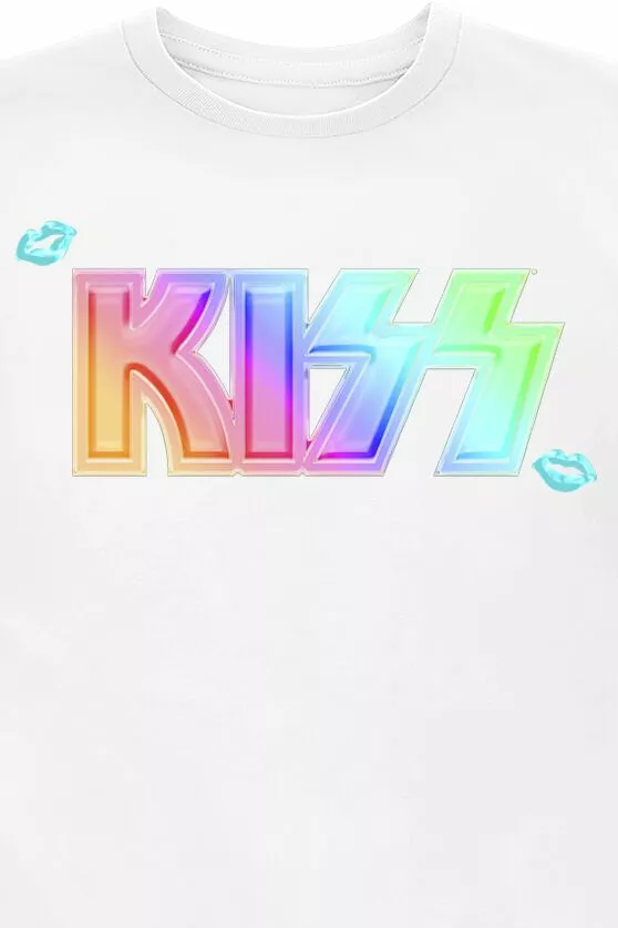 "Kids - Pride Gradient Logo" T-shirt Wit Van Kiss - Afbeelding 2