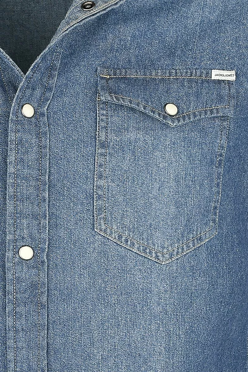 "JJESHERIDAN SHIRT L/S NOOS" Denim Shirt Blauw Van Jack & Jones - Afbeelding 3