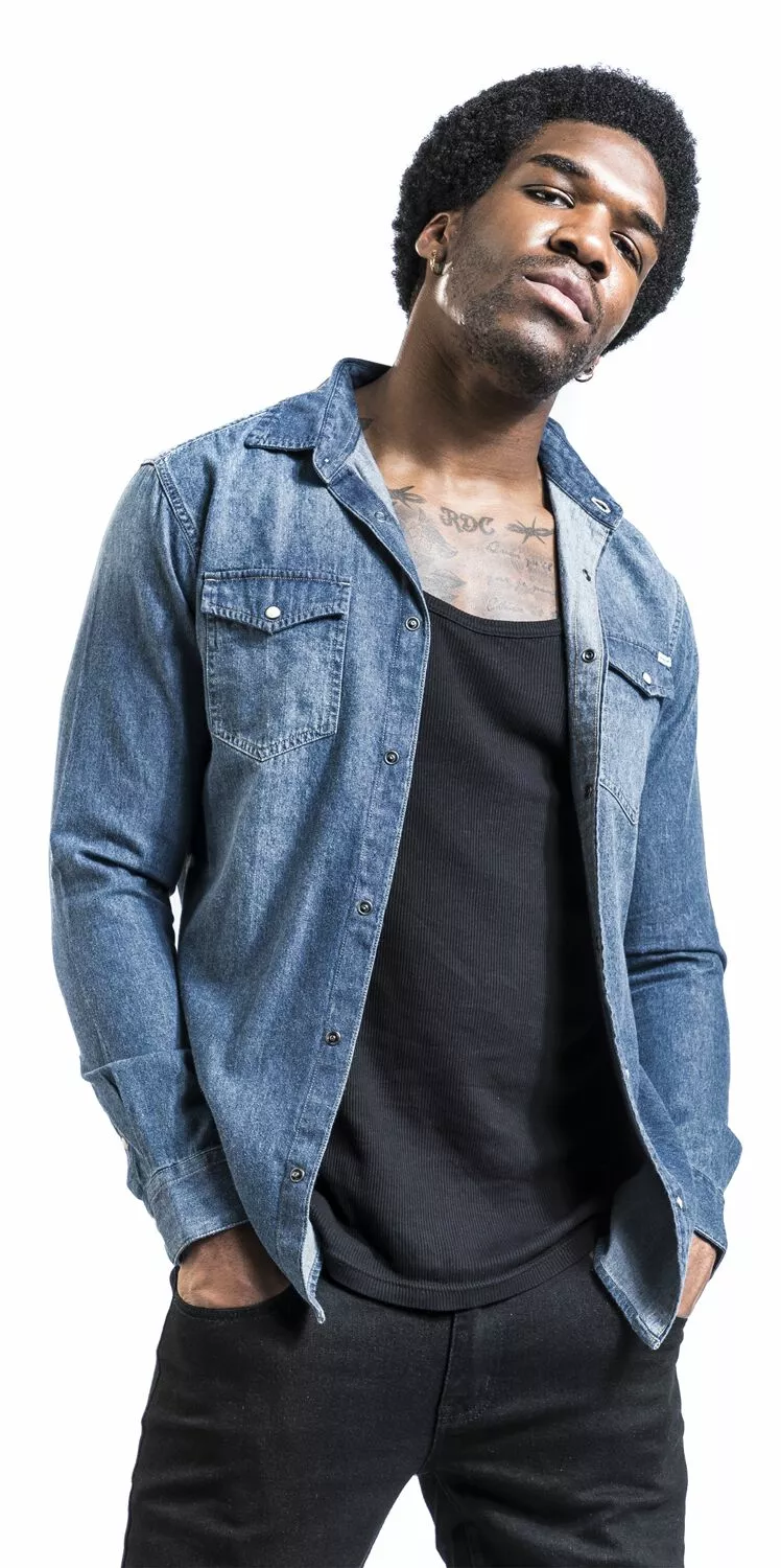 "JJESHERIDAN SHIRT L/S NOOS" Denim Shirt Blauw Van Jack & Jones - Afbeelding 4